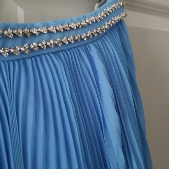 Prada Pleated Maxi Skirt Jewel Crystal Waist - Picture 2 of 6